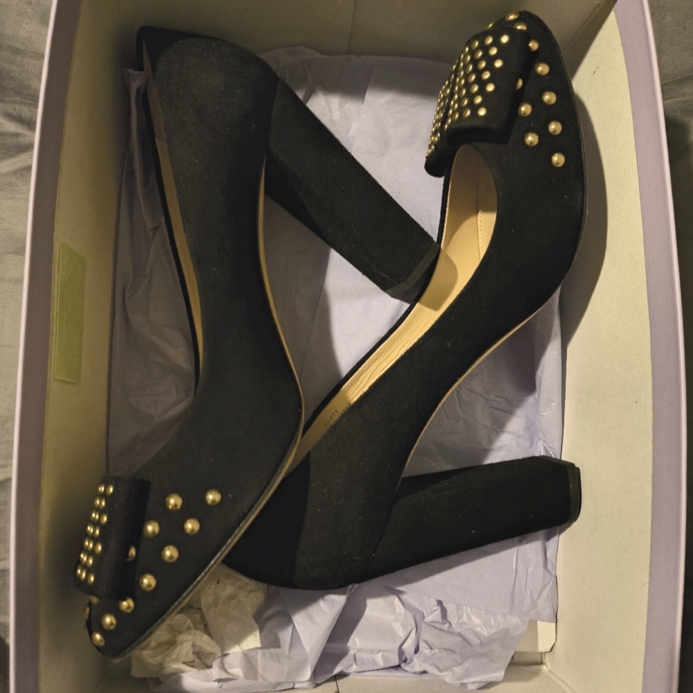 J Crew Black Studded Heels